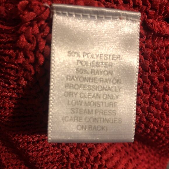 Vintage 1998 Susan Bristol Sz Large Red Knit Cardigan Sweater - Picture 7 of 7